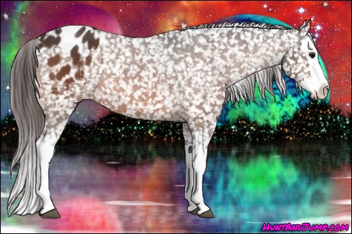 Horse Color: Bay Splash Snowflake Varnish 