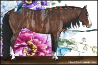 Horse Color:Brown Roan Splash Tobiano  Brindle