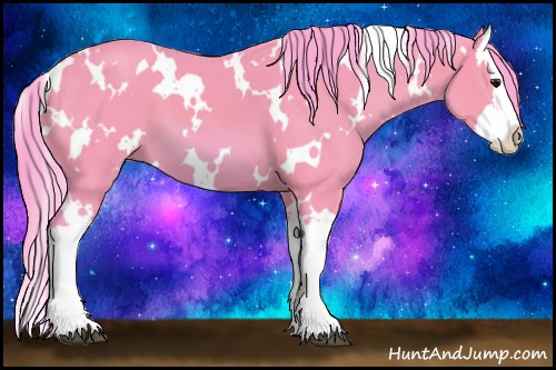 Horse Color: Watercolor White Spotted Brown Splash 