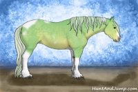 Horse Color:Watercolor Silver Brown Tobiano Frame