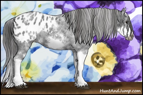 Horse Color: White Spotted Blue Roan Splash Frame Blanket 