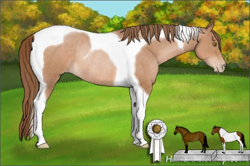 Horse Color: Brown Pearl Tobiano Rabicano 