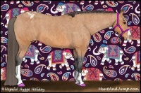 Horse Color:Bay Splash Tobiano Blanket  Brindle
