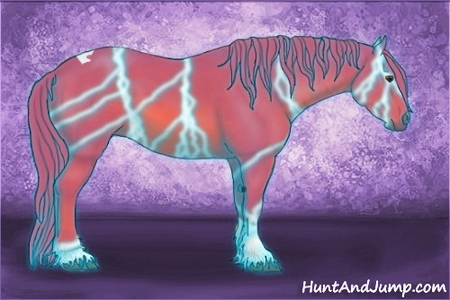 Horse Color: Thunderstruck Watercolor Liver Chestnut Tobiano 