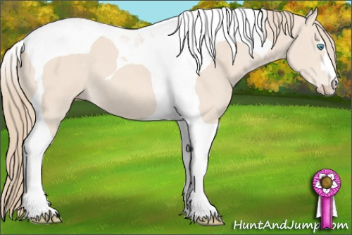 Horse Color: Perlino Tobiano 