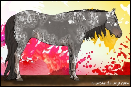 Horse Color: White Spotted Liver Red Ice Roan 