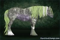 Horse Color:Watercolor Plaid  White Spotted Liver Red Dun Ice Tobiano 