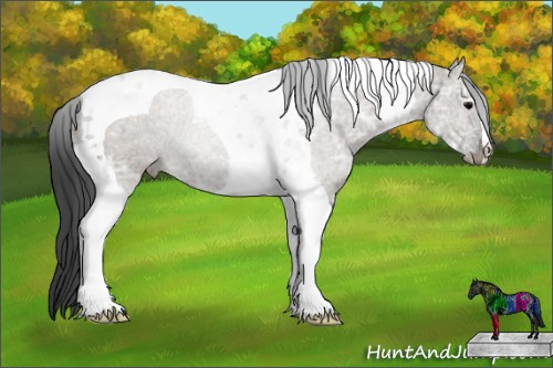 Horse Color: Grullo Ice Tobiano 