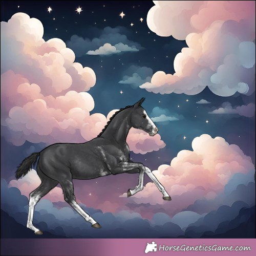 Horse Color:White Spotted Black Splash Rabicano 