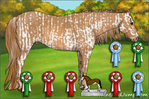 Horse Color: Bay Splash Tobiano Varnish  Brindle
