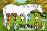 Horse Color:Silver Amber Champagne Ice Splash Tobiano Appaloosa 