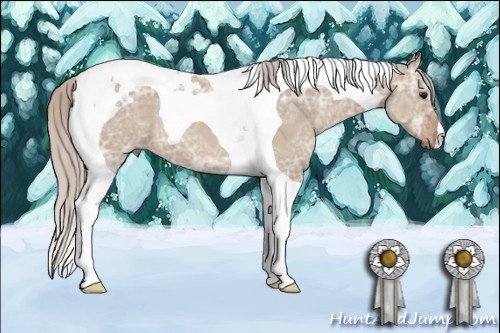 Horse Color: Silver Grullo Ice Tobiano 
