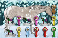Horse Color:Silver Grullo Ice Tobiano