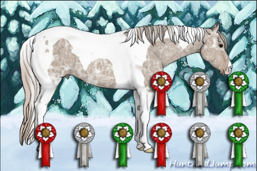 Horse Color: Silver Grullo Ice Tobiano 