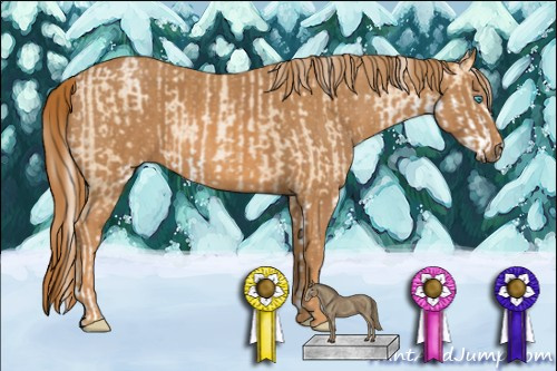 Horse Color: Silver Smoky Black Pearl Sabino  Brindle