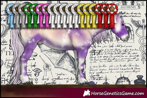 Horse Color:Watercolor White Spotted Chocolate Silver Blue Onyx Chinchilla 