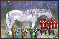 Horse Color:Watercolor White Spotted Chocolate Silver Black Chinchilla Sabino