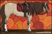 Horse Color:Liver Red Dun Roan Splash Frame Rabicano 