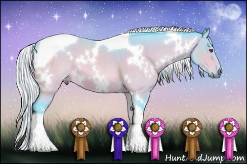 Horse Color:Watercolor White Spotted Silver Brown Chinchilla Tobiano 