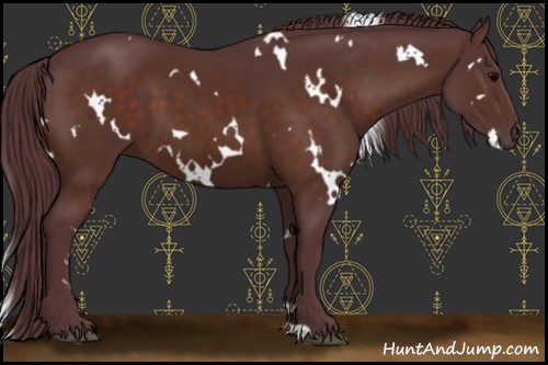 Horse Color:White Spotted Chocolate Brown 
