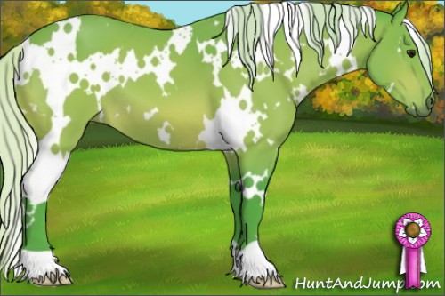 Horse Color:Watercolor White Spotted Silver Bay 