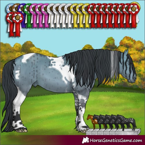 Horse Color:Brown Chinchilla Dun Tobiano Brindle 