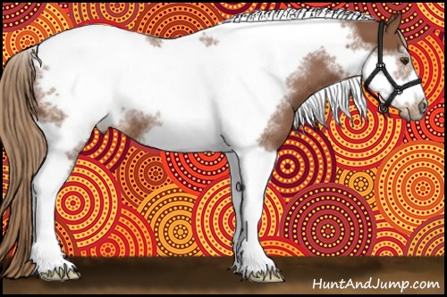 Horse Color:Chestnut Tobiano Frame Rabicano 