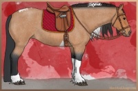 Horse Color:Bay Roan Tobiano