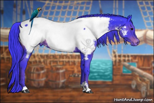 Horse Color:Watercolor Black Sabino Near Fewspot