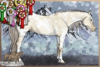 Horse Color:White Spotted Chocolate Palomino Pearl Dun