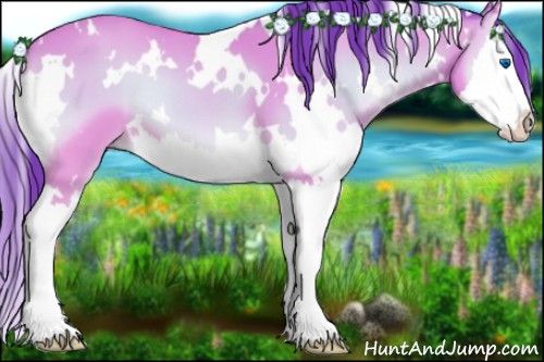 Horse Color:Watercolor White Spotted Bay Onyx Splash 