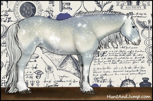 Horse Color:Watercolor White Spotted Silver Blue Onyx Chinchilla 