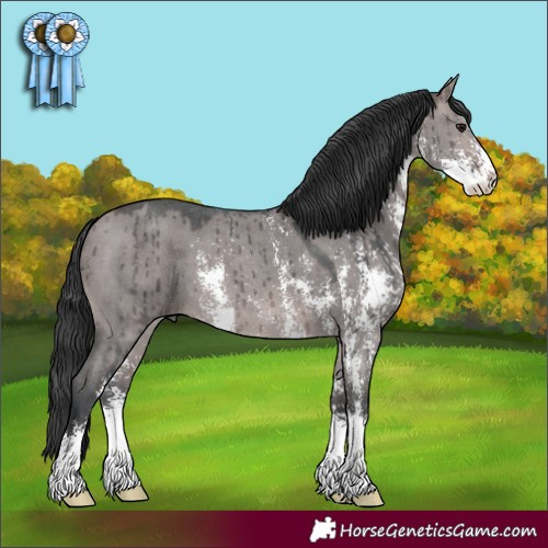 Horse Color:Platinum Brown Dun Sabino Brindle