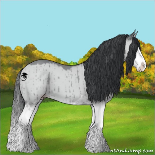 Horse Color:Classic Champagne Chinchilla Dun Splash Brindle