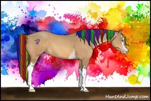 Horse Color:Painted White Spotted Amber Champagne 