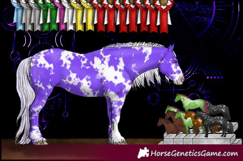 Horse Color:Watercolor White Spotted Chocolate Silver Black Chinchilla Sabino