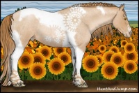 Horse Color:Red Roan Pearl Tobiano Frame