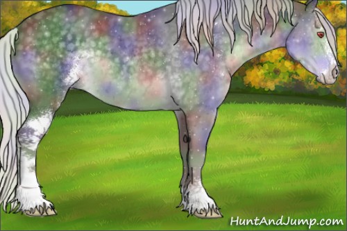 Horse Color:Nacre Silver Black Chinchilla Sabino 