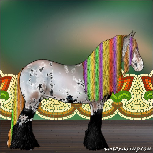 Horse Color:Painted White Spotted Silver Brown Pearl Onyx Splash 