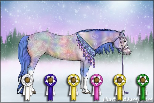 Horse Color:Nacre Watercolor White Spotted Bay Ice