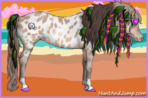 Horse Color:Amber Champagne Roan Near Leopard  and Amber Champagne Roan Near Leopard 