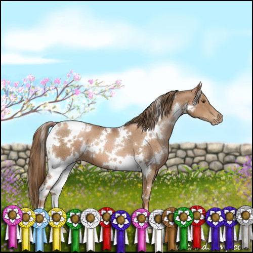 Horse Color:White Spotted Liver Chestnut Pearl 