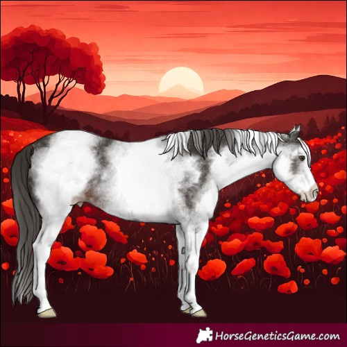 Horse Color:White Spotted Liver Chestnut Rabicano 
