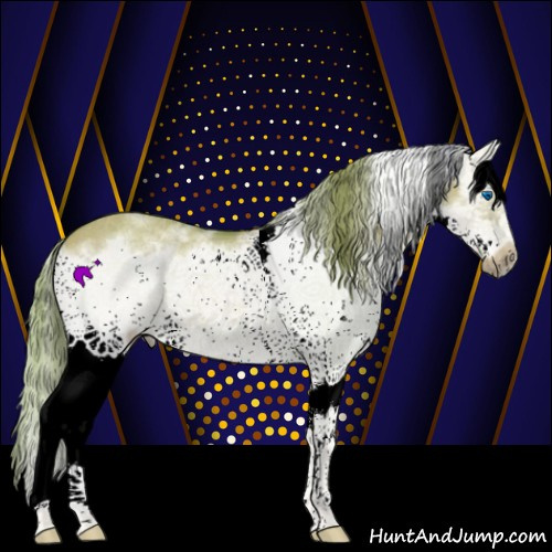 Horse Color:Watercolor White Spotted Red Dun Roan Splash Frame Rabicano
