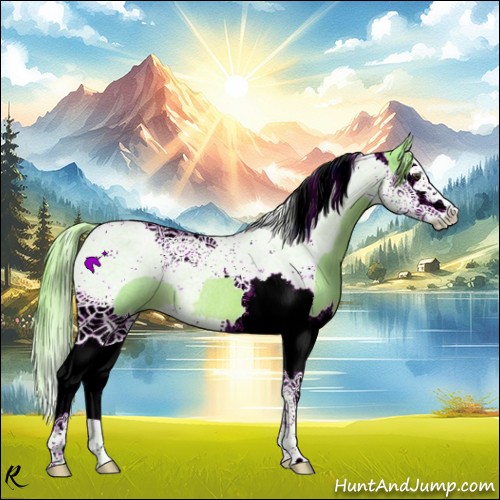 Horse Color:Watercolor Chestnut Splash Tobiano Rabicano 