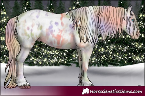 Horse Color:Nacre White Spotted Buckskin Pearl Blanket