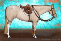Horse Color:Red Roan Pearl Tobiano Frame