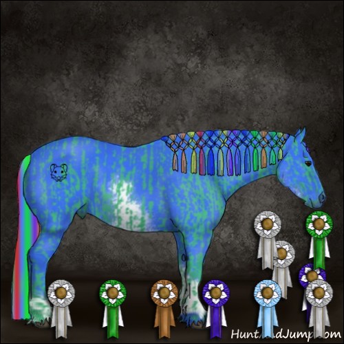 Horse Color:Painted Watercolor Black Rabicano and Painted Watercolor White Spotted Black Rabicano