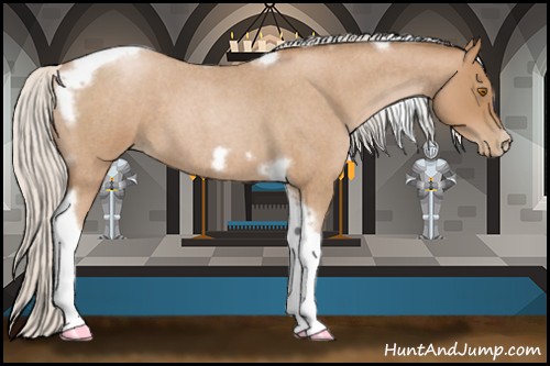 Horse Color:Silver Blue Roan Pearl Tobiano Frame 