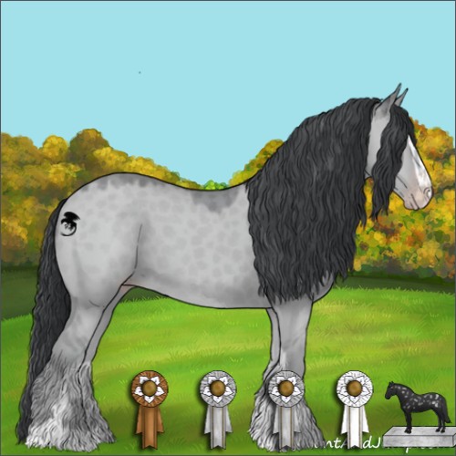 Horse Color:Classic Champagne Chinchilla Dun Sabino 
